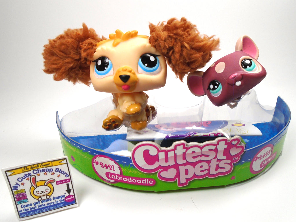 Littlest Pet Shop Cutest Pets Fluffy Furry Labradoodle Dog & Mouse
