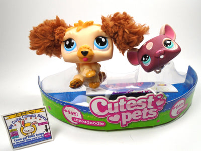 Littlest Pet Shop Cutest Pets Fluffy Furry Labradoodle Dog & Mouse #2421 #2422 - My Cute Cheap Store