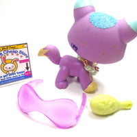 Littlest Pet Shop Purple Glitter Destiny cat #2386 with accessories