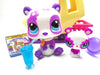 Littlest Pet Shop Purple Flower White Panda #2459 with a Baby and accessories