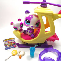 Littlest Pet Shop Purple Flower White Panda #2459 with a Baby and accessories - My Cute Cheap Store