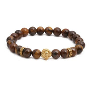 Lion Head Bracelet Tiger Eye Beaded Bracelet - My Cute Cheap Store